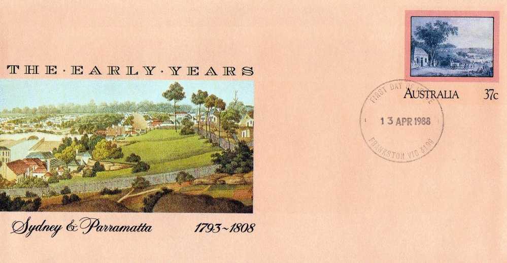 Australia 1988 The Early Years  -  Sydney & Parramatta 1793-1808 PSE First Day - Ganzsachen