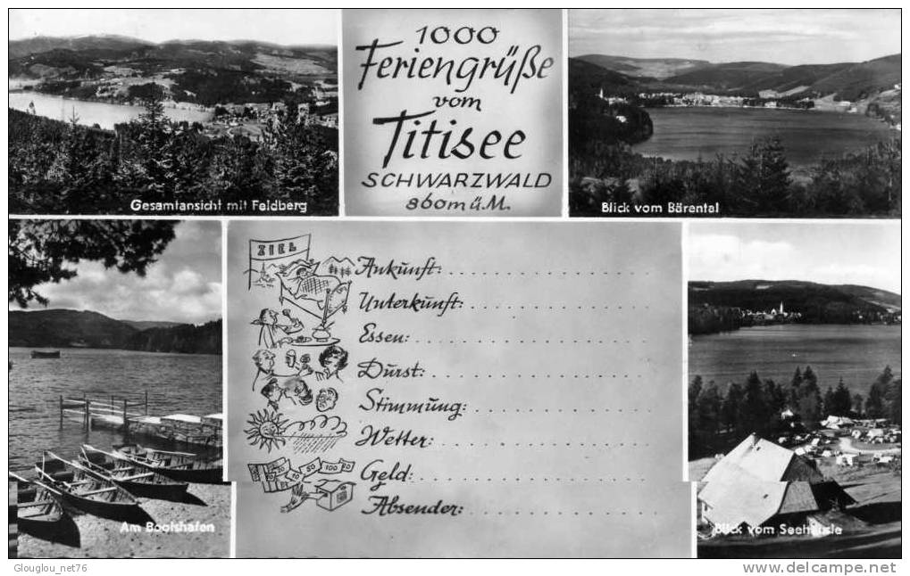 1000 FERIENGRUBE VOM TITISEE...4 VUES.....CP SM  PETIT FORMAT - Titisee-Neustadt