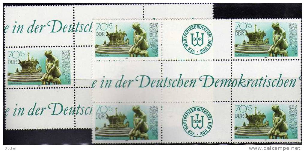 Varianten Brunnen-Figuren In Magdeburg DDR 3265/6, 22ZD+ 8Blocks ** 144€ Seltene Zusammendrucke - Colecciones (en álbumes)