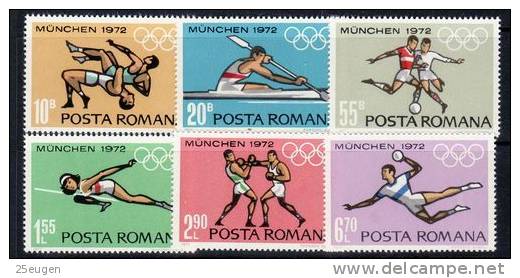 ROMANIA 1972 MICHEL NO 3012-17  MNH - Unused Stamps