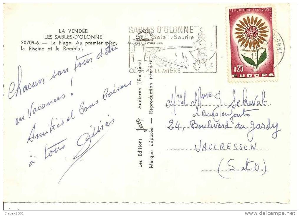 N° Y&t   1430     CP   SABLES D'OLONNE  Vers   VAUCRESSON Le  17 JUILLET 1966 - Storia Postale