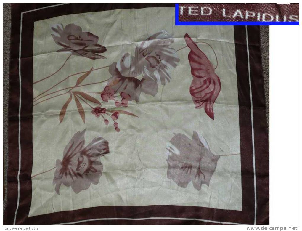 Rare Foulard Carré TED LAPIDUS Paris Fleurs - Accessoires