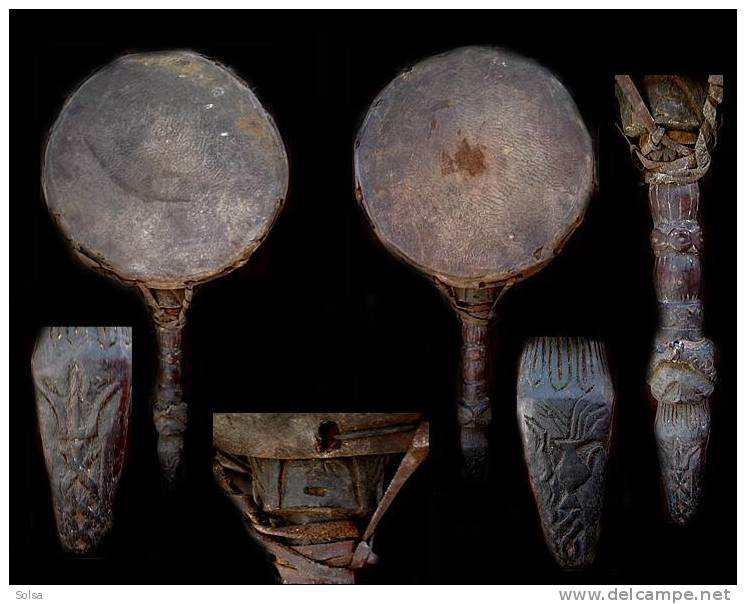 Ancien Tambour De Chamane DHYANGRO / Old Nepalese Tamang Shaman´s Drum Dhyangro - Musikinstrumente