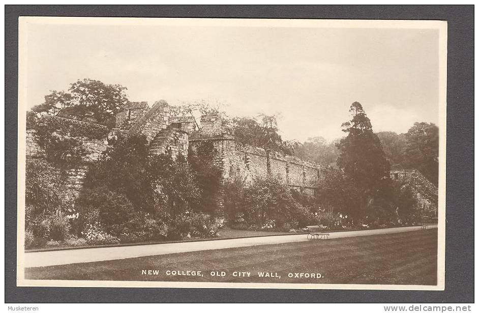 United Kingdom England Oxfordshire New College, Old City Wall, Oxford Echt Real Photo Véritable PELHAM Real Photo Series - Oxford