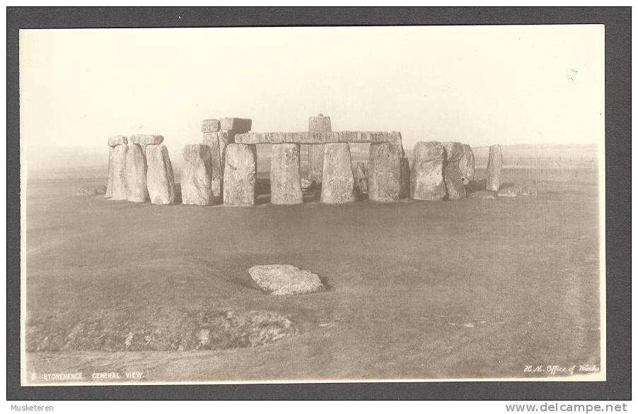 United Kingdom PPC England Stonehenge General View H M Office Of Works Echt Real Photo Véritable - Stonehenge