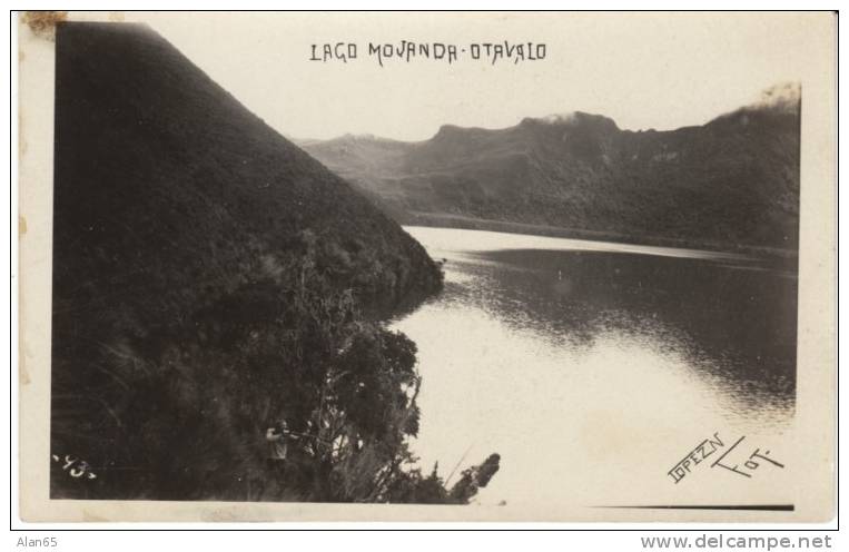 Lago Mojanda Lake, Otavalo Ecuador, On C1920s/40s Vintage Real Photo Postcard - Equateur