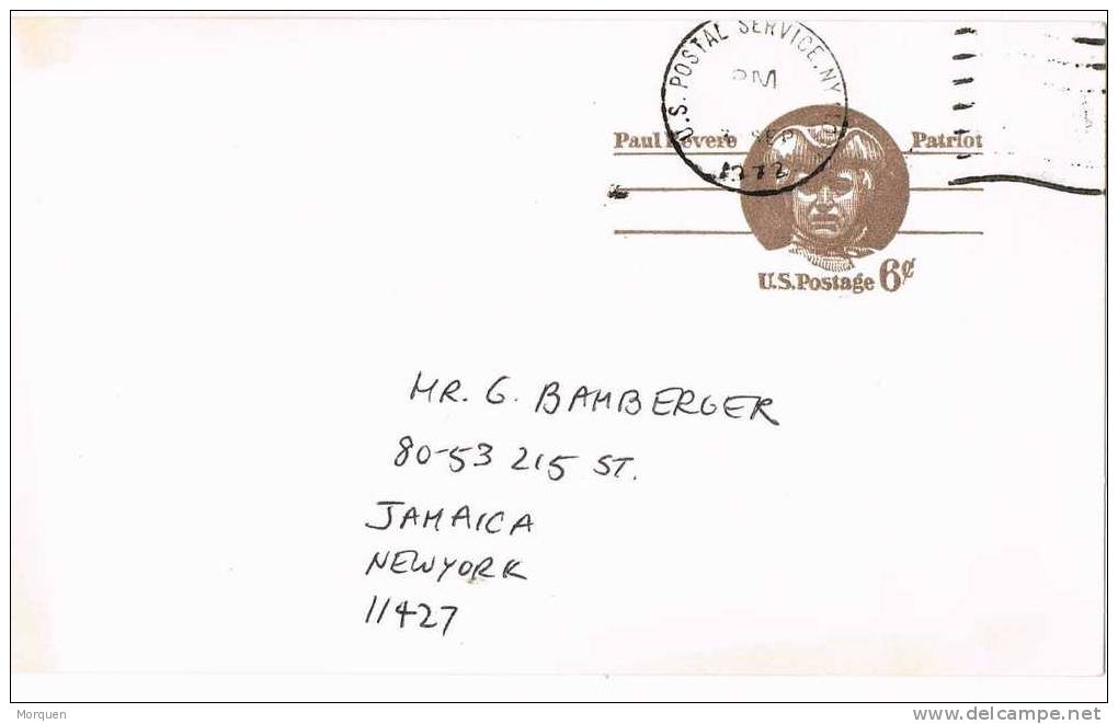 1407. Tarjeta U.S. Postal Service 1972.. GREAT NECK (NY). Paul Revere - Indépendance USA