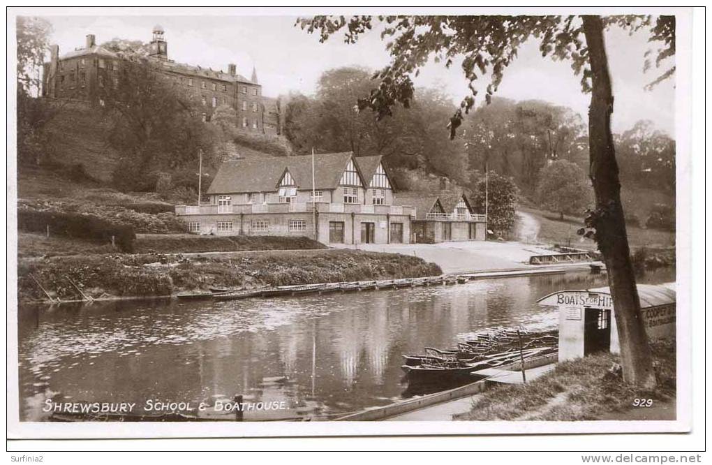 SHROPS - SHREWSBURY - SCHOOL AND BOATHOUSE RP  Sh222 - Shropshire