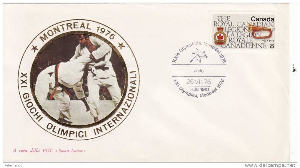 1976 Canada - Olimpiadi Di Montreal - FDC Annullo Speciale - Judo