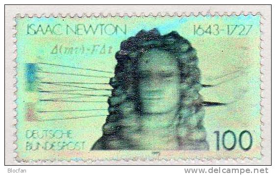 1.Hologramm Physiker Isaac Newtion BRD-Jahrbuch 1993 ** 90€ - Fysica
