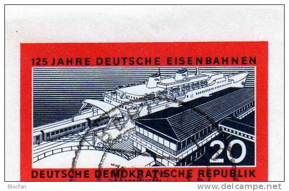 125 Jahre Eisenbahn 1960 Geschnitten DDR 805B+ 3 Varianten O 110€ Hafen Und Fähre Saßnitz - Andere(Zee)