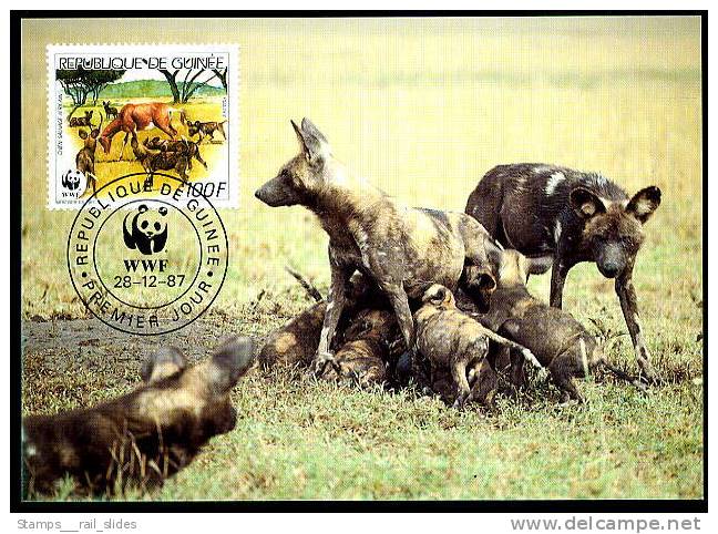 15069) GNB - 1987 WWF 058  - ▭ Mi 1194 / 1197 - 4 MK/MC - Der Afrikanische Windhund - Guinea (1958-...)