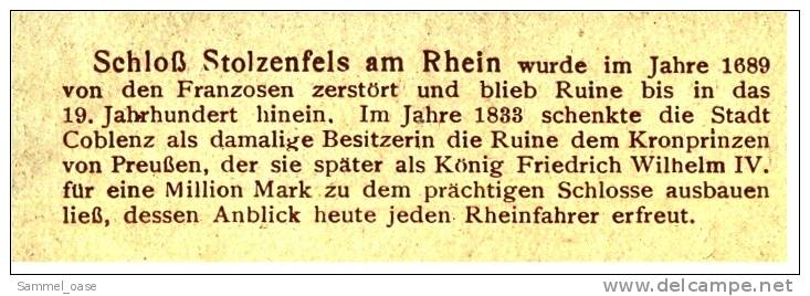 Schloß Stolzenfels Am Rhein  - Astudin Gemälde Künstlerkarte  Ansichtskarte Ca.1920    (234) - Lahnstein