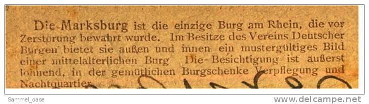 Braubach Und Die Marksburg  - Astudin Gemälde Künstlerkarte  Ansichtskarte Ca.1920    (237) - Braubach