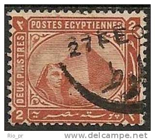 EGYPT - DEFINITIVE SPHINX AND PYRAMID 1893 - USED - 1915-1921 Protectorado Británico