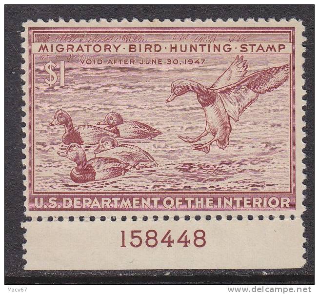 U.S. RW 13  Plate Single   ** - Duck Stamps