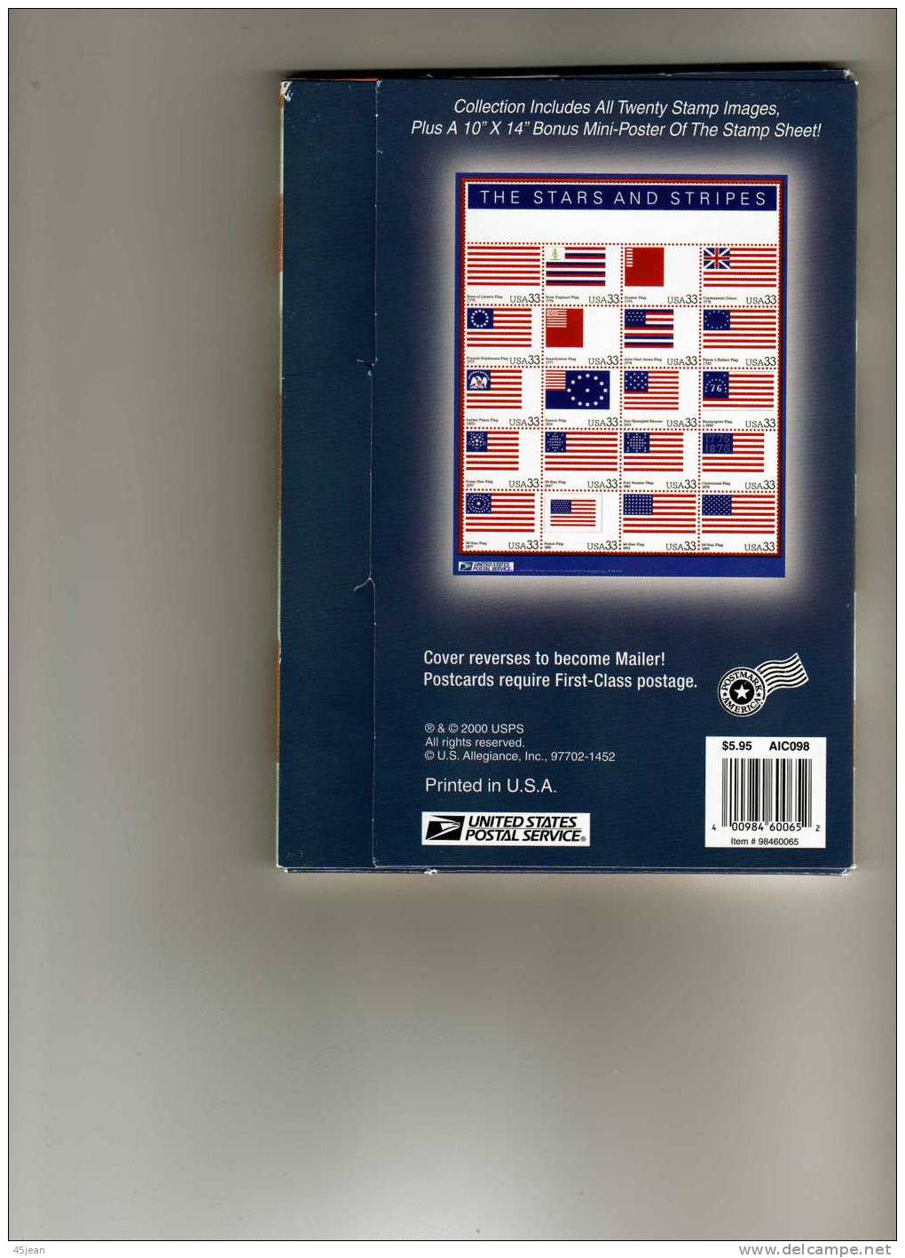 U.S.A: Coffret De 20 Très Belles Cartes (177x127 Mm) Neuves  Reproductions Des Timbres Anciens Drapeaux Américains - Andere & Zonder Classificatie