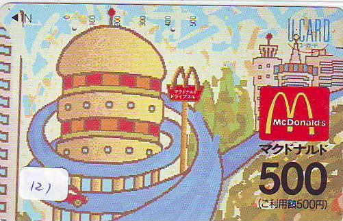 CARTE McDonald's  JAPON (121) MacDonald's *  McDonald´s  JAPAN *  U CARD * - Alimentation