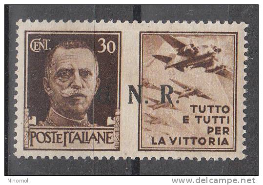 Italia   -   1943-44.  Propaganda Di Guerra  " G.N.R."  III Tipo.  Integro, Ottima  Centratura - War Propaganda