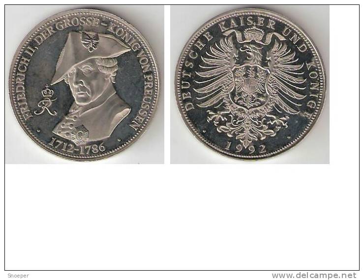 Medaille Friedrich II Von Prussia 1712-1786,proof - Andere & Zonder Classificatie