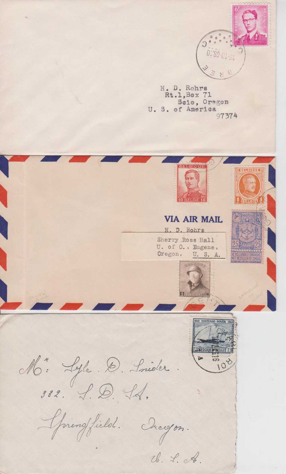 Belgique 15 Lettres Pour Les USA - Sammlungen