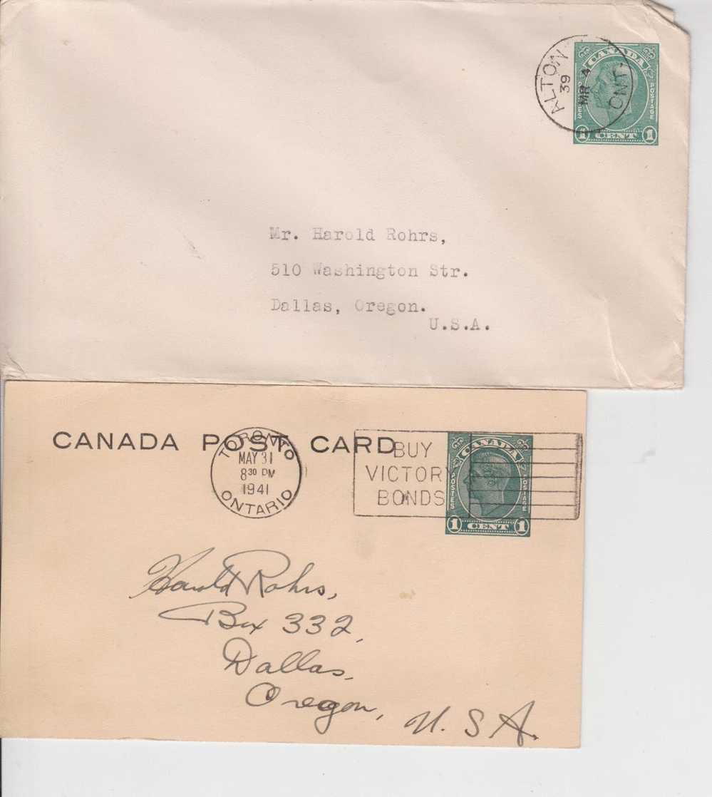 Canada 2 EP Pour Les USA , Vignettes Patriotiques - 1903-1954 De Koningen