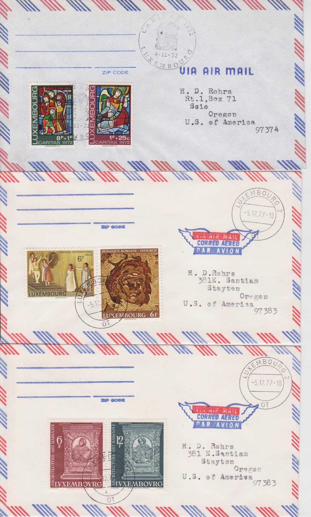Luxembourg 15 Lettres Pour Les USA - Collections