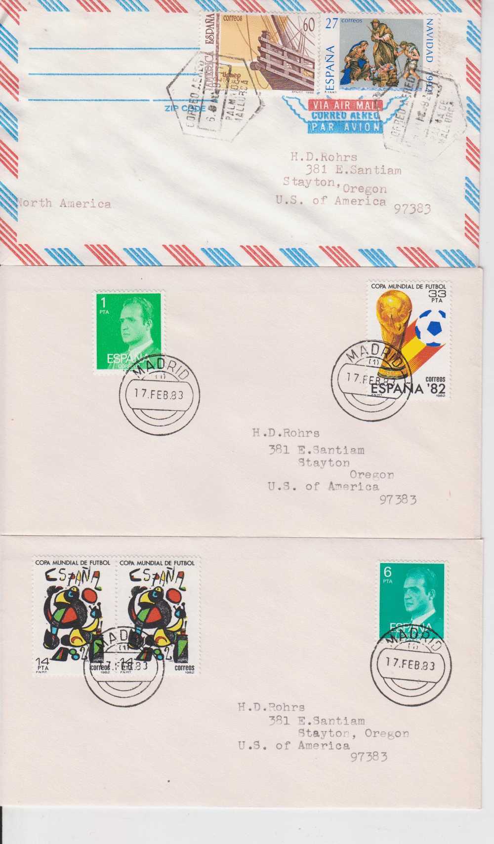 Espagne 19 Lettres Pour Les USA : Période Moderne - Verzamelingen