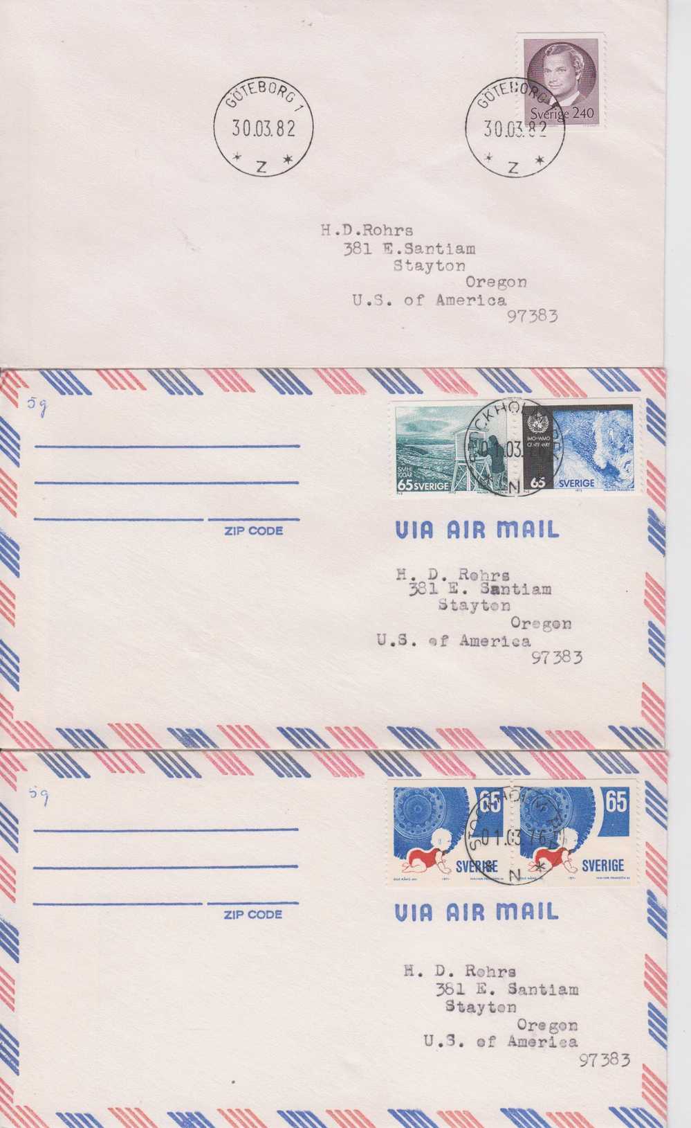 Suède 11 Lettres Pour Les USA : Beaux Affranchissement Composés - Verzamelingen