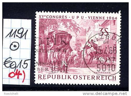 15.6.1964  -  SM A. Satz  "XV. Weltpostkongreß (UPU) Wien 1964"  -  O  Gestempelt  -  Siehe Scan (1191o 04) - Oblitérés