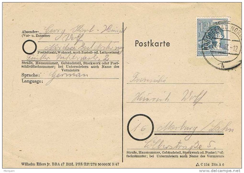 2503. Tarjeta NORDSEEBAD  1947 (alemania) Zona Americana Ocupación - Otros & Sin Clasificación