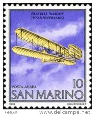 SAN MARINO 1978 POSTA AEREA AIR MAIL FRATELLI WRIGHT BROTHERS SERIE COMPLETA COMPLETE SET  MNH - Airmail