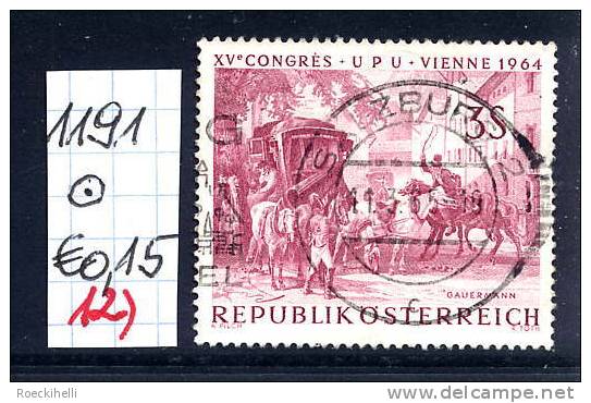 15.6.1964 - SM A. Satz "XV. Weltpostkongreß (UPU) Wien 1964"  -  O  Gestempelt  -  Siehe Scan (1191o 12) - Usati