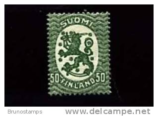 FINLAND - 1921  LION (HELSINKI)  50 P.  GREEN   MINT NH - Neufs