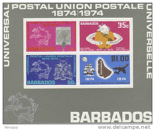 Barbados-1974 Centenary Of UPU Souvenir Sheet MNH - Barbades (1966-...)