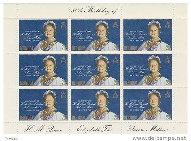 Bermuda-1980 80th Birthday Queen Mother MNH Sheetlet - Bermuda