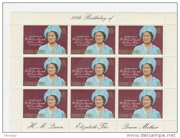 Cayman Islands-1980 80th Birthday Queen Mother Sheetlet MNH - Kaimaninseln