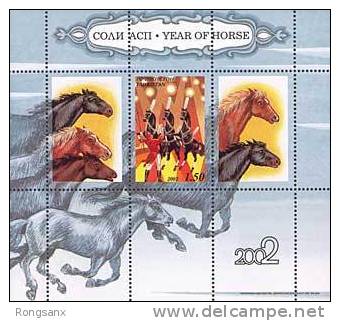 2002 TAJIKISTAN Year Of Horse. MS - Tadschikistan