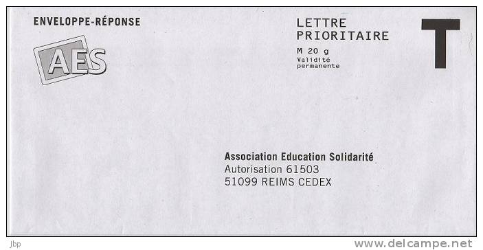 Enveloppe Réponse T Neuve - Association Education Solidarité. - Cards/T Return Covers