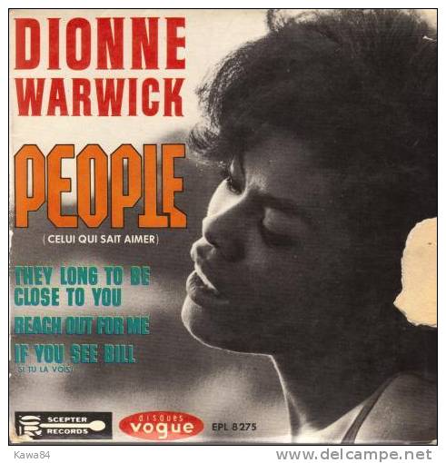 EP 45 RPM (7")  Dionne Warwick " People " - Soul - R&B