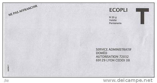 Enveloppe Réponse T Ecopli Neuve - Doméo Service Administratif. - Cards/T Return Covers