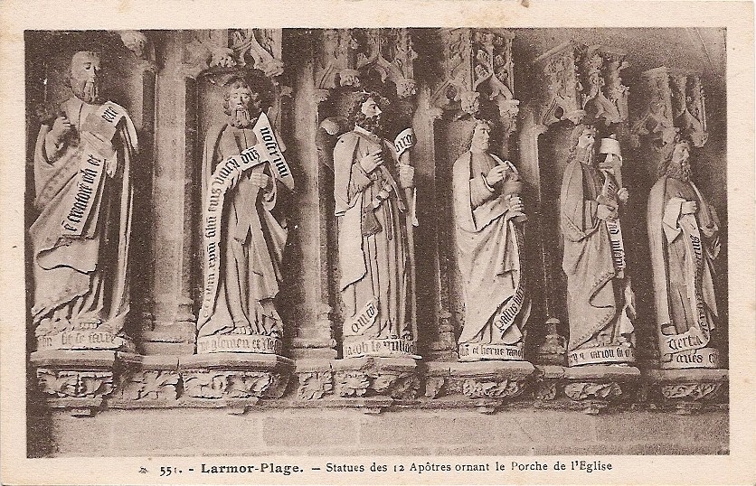 56 - Larmor-Plage - Statues Des 12 Apôtres Ornant Le Porche De L'Eglise - éd. Laurent-Nel N° 551(non Circulée) - Larmor-Plage