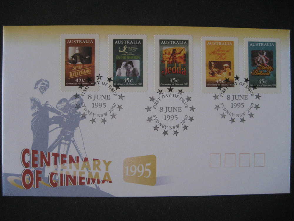 AUSTRALIA 1995 Centenary Kelly Gang Jedda On Our Selection Movies SPD FDC Cine Film Cinema Camera Camara Pelicula - Cinema