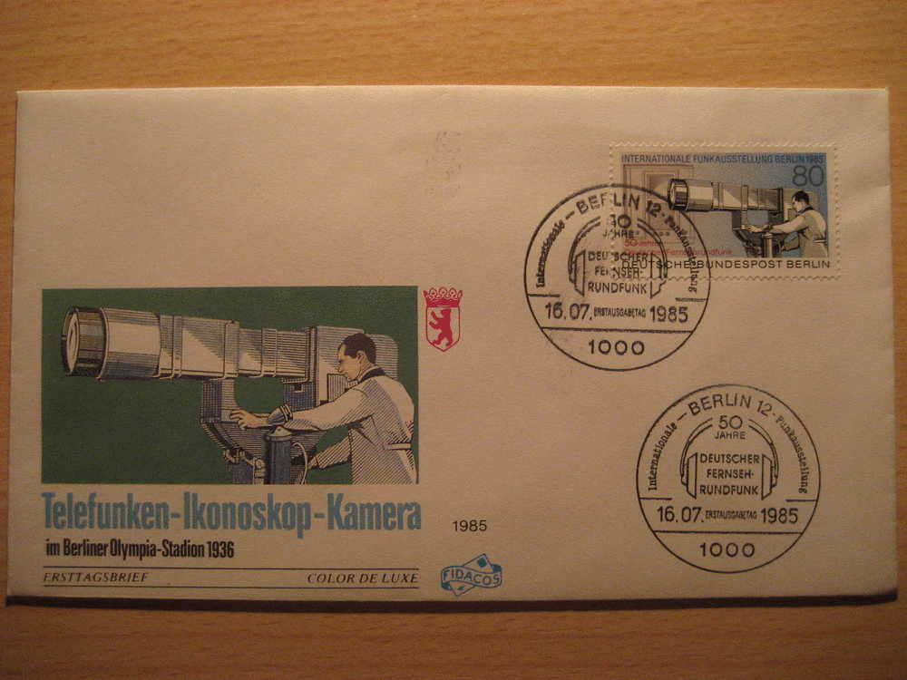 Germany TELEFUNKEN IKONOSKOP KAMERA SPD FDC Berlin Tv Radio Cine Film Cinema Camera Camara Pelicula Movie - Cinema