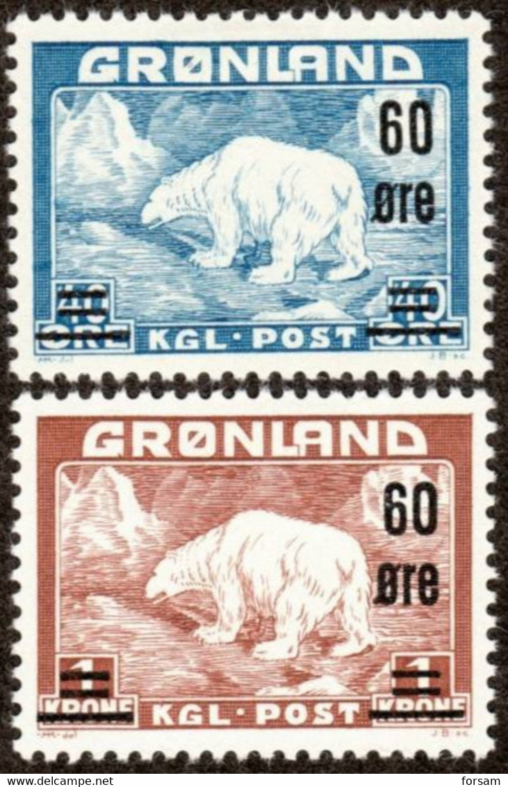 GREENLAND..1956..Michel # 37-38...MLH...MiCV - 85 Euro. - Neufs