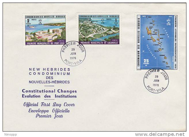 New Hebrides-1976 Constitutional Changes,French, FDC - Otros & Sin Clasificación