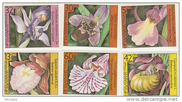 Bulgaria-1986 Flowers MNH - Orchids