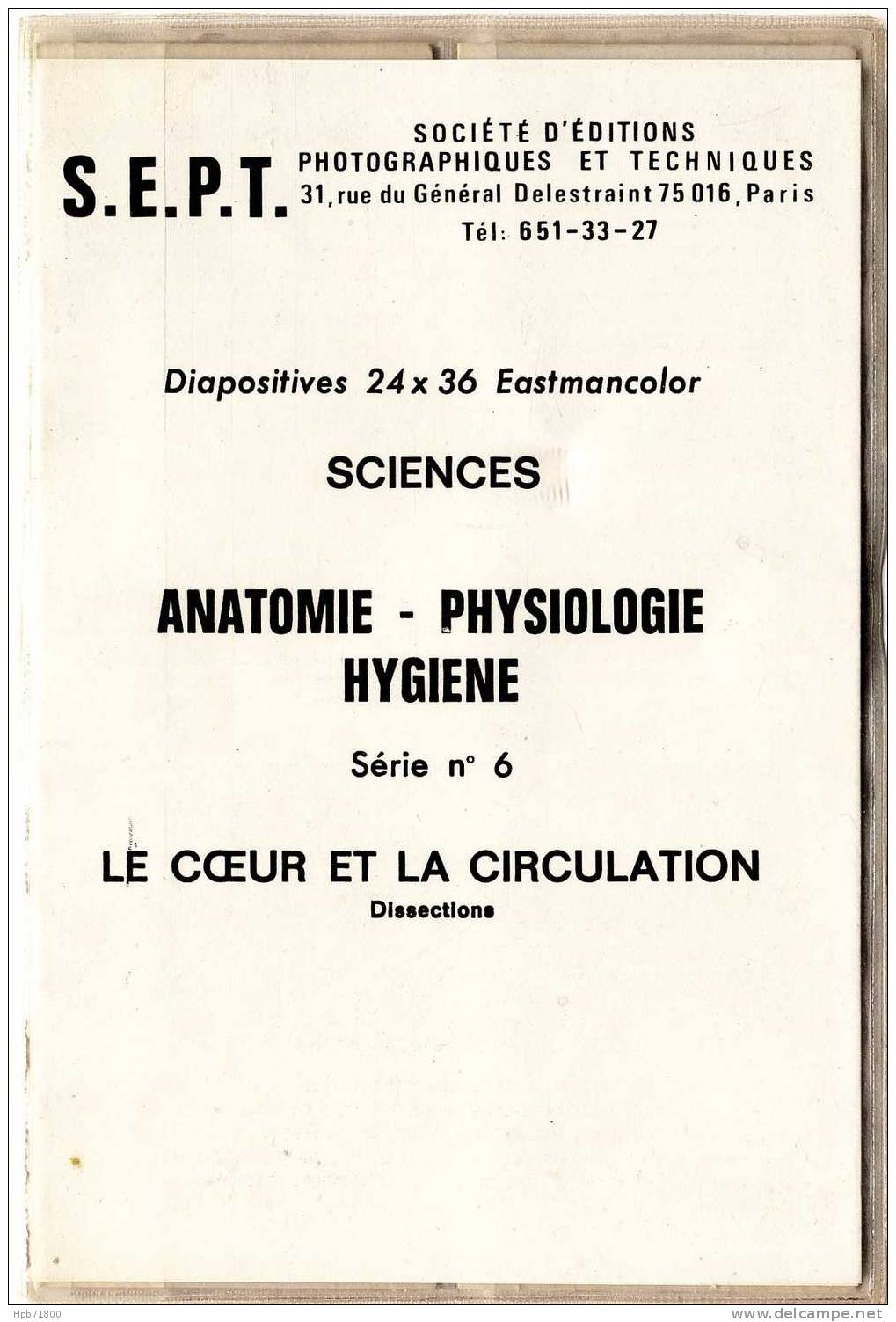 Anatomie, Physiologie, Hygiène - Le Coeur Et La Circulation - Série Complète De 6 Diapositives Avec Notice Explicative - Lesekarten