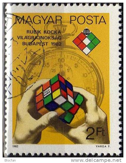 Zauberwürfel 3565, 4-Block + 20-Bogen O 9€ WM Mit Rubikwürfel 1982 Hände, Stoppuhr, Würfel - Ganze Bögen