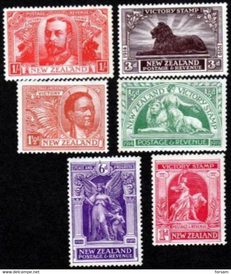 NEW ZEALAND..1920..Michel # 155-160 („Victory Stamps“)...MH...MiCV - 85 Euro. - Neufs